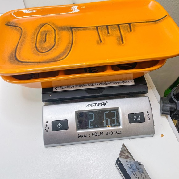 RARE VTG ISRAELI CERAMIC POTTERY BOWL & WOOD TRAY FOR SERVING dishes ISRAEL # - Picture 7 of 7